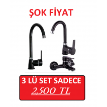 SİYAH 3 LÜ BATARYA SETİ