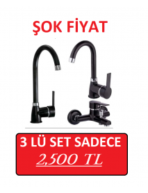 SİYAH 3 LÜ BATARYA SETİ