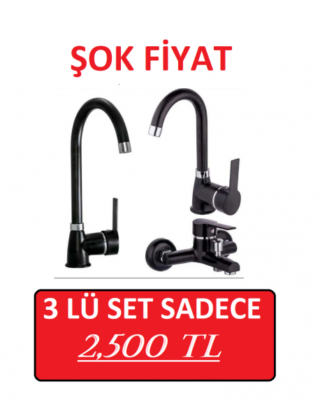 SİYAH 3 LÜ BATARYA SETİ