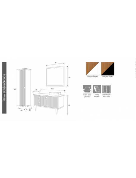 TREND 115 CM BANYO DOLABI TAKIMI